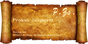Proksa Zsigmond névjegykártya