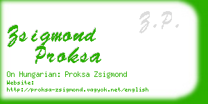 zsigmond proksa business card